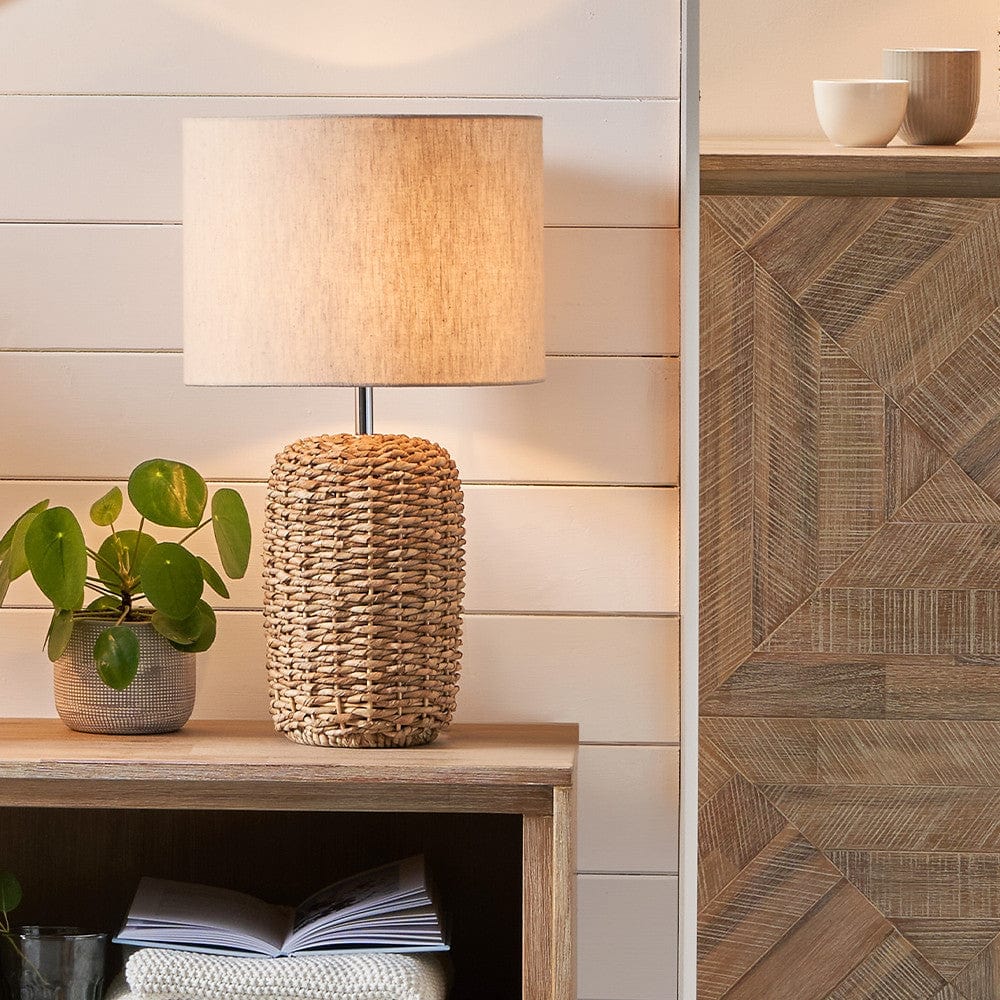 Acer Natural Woven Tall Table Lamp.