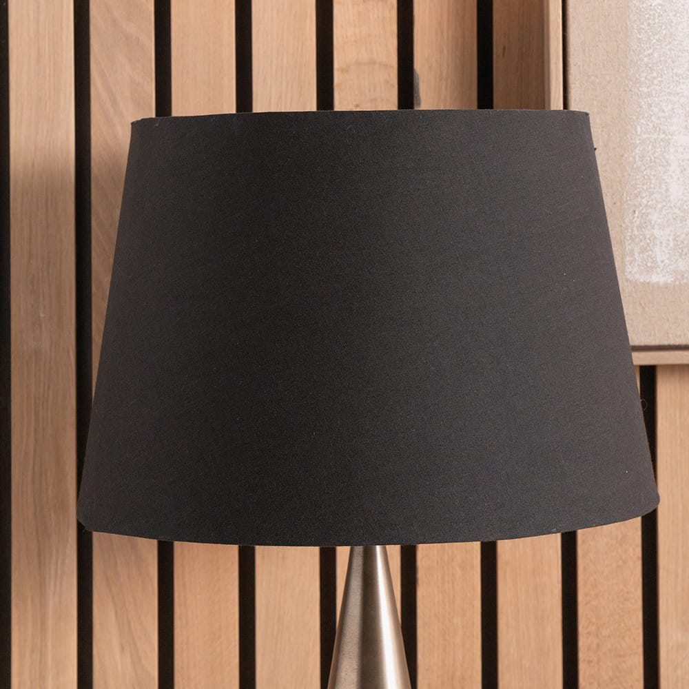 Pacific Lifestyle Lighting Adelaide 35cm Black Tapered Cotton Mix Lampshade House of Isabella UK