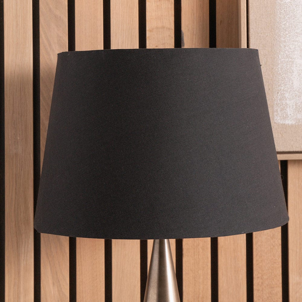 Pacific Lifestyle Lighting Adelaide 35cm Black Tapered Poly Cotton Shade House of Isabella UK