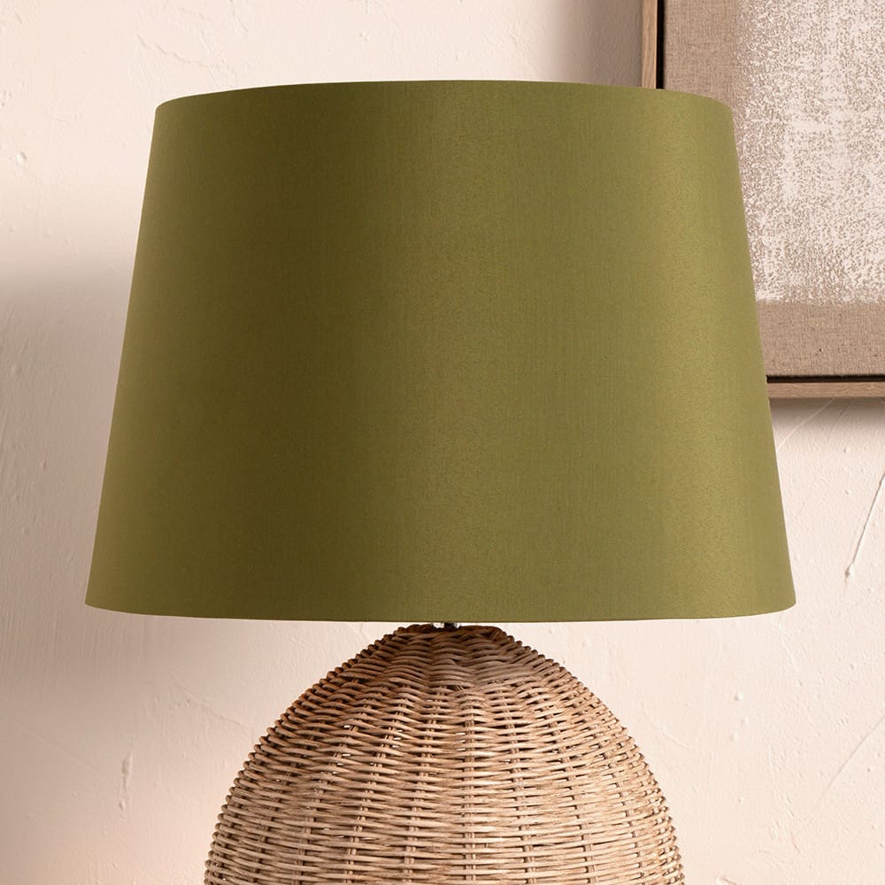Pacific Lifestyle Lighting Adelaide 35cm Sage Tapered Cotton Mix Lampshade House of Isabella UK