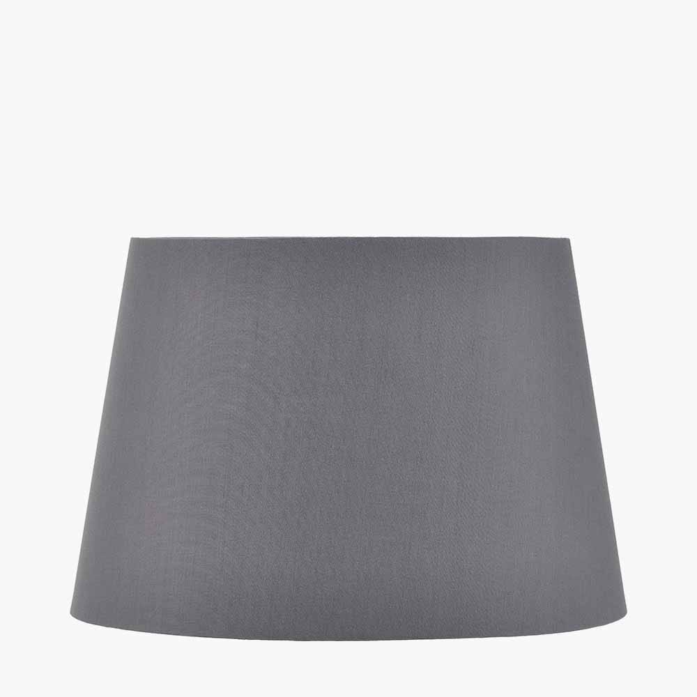 Pacific Lifestyle Lighting Adelaide 35cm Steel Grey Tapered Cotton Mix Lampshade House of Isabella UK
