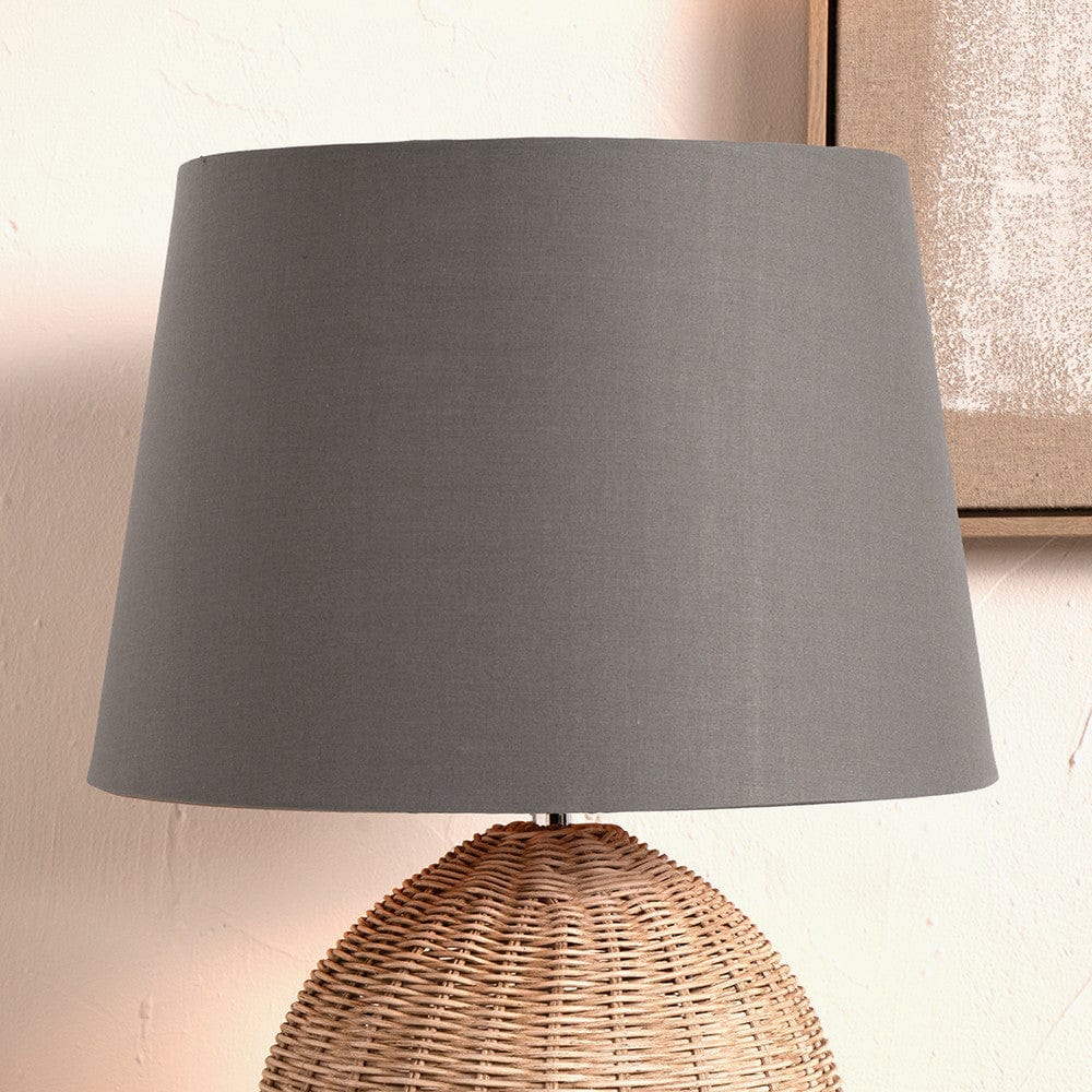 Pacific Lifestyle Lighting Adelaide 35cm Steel Grey Tapered Poly Cotton Shade House of Isabella UK