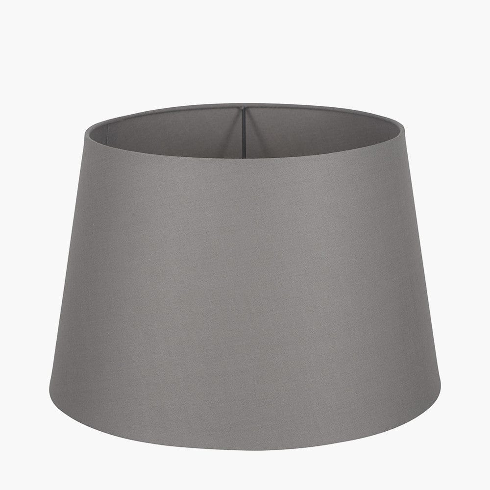 Pacific Lifestyle Lighting Adelaide 35cm Steel Grey Tapered Poly Cotton Shade House of Isabella UK