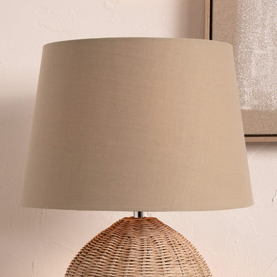 Pacific Lifestyle Lighting Adelaide 35cm Taupe Tapered Poly Cotton Shade House of Isabella UK