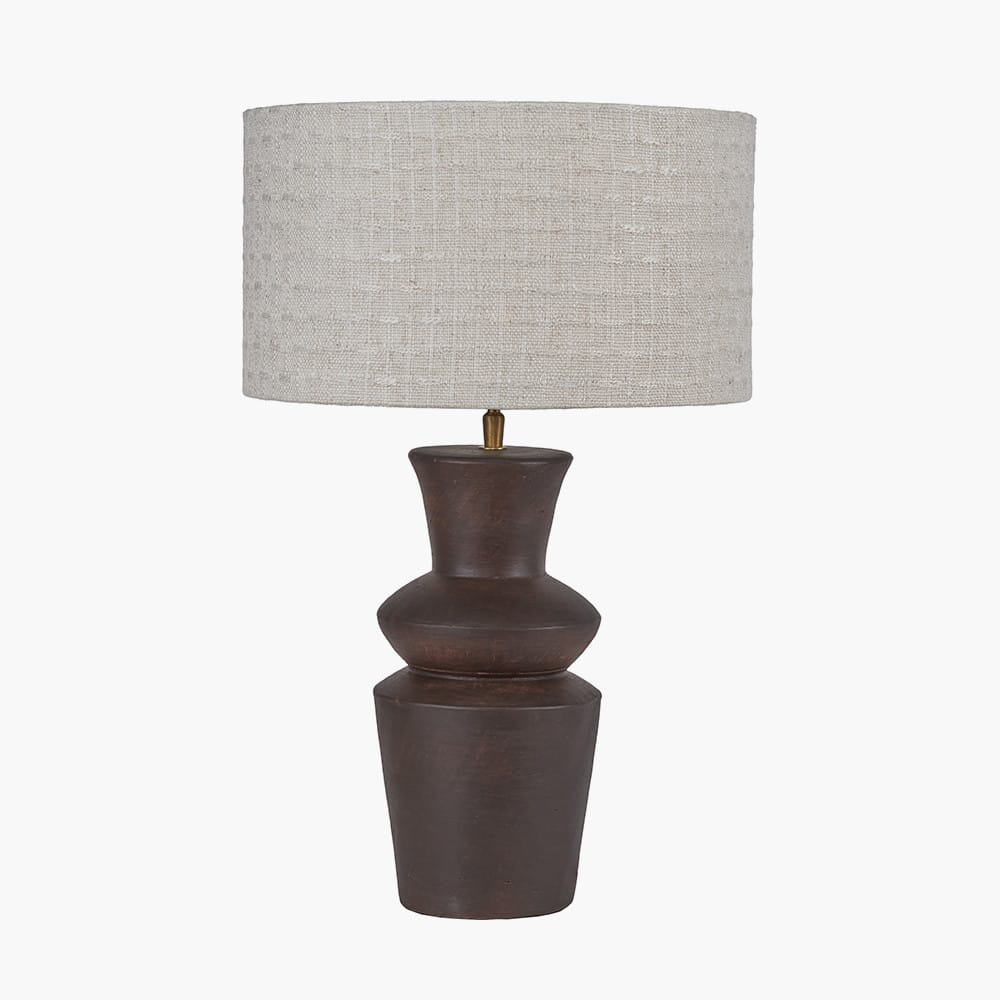Pacific Lifestyle Lighting Aditi Dark Brown Curved Terracotta Table Lamp House of Isabella UK