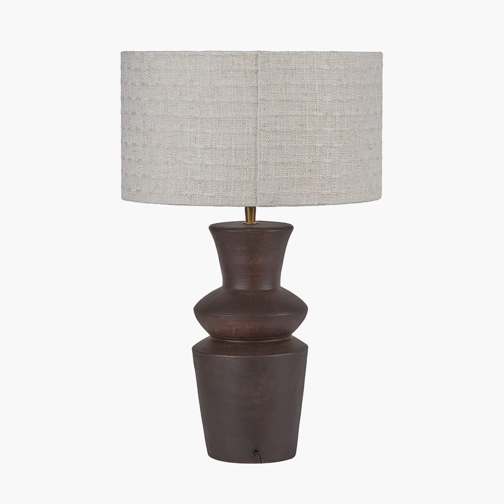 Pacific Lifestyle Lighting Aditi Dark Brown Curved Terracotta Table Lamp House of Isabella UK