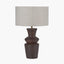 Pacific Lifestyle Lighting Aditi Dark Brown Curved Terracotta Table Lamp House of Isabella UK