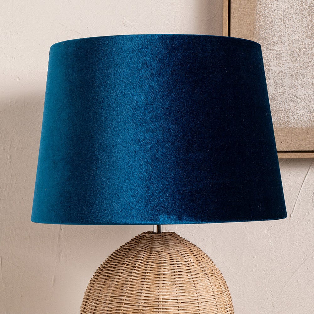 Aida 40cm Sapphire Velvet Tapered Lampshade.