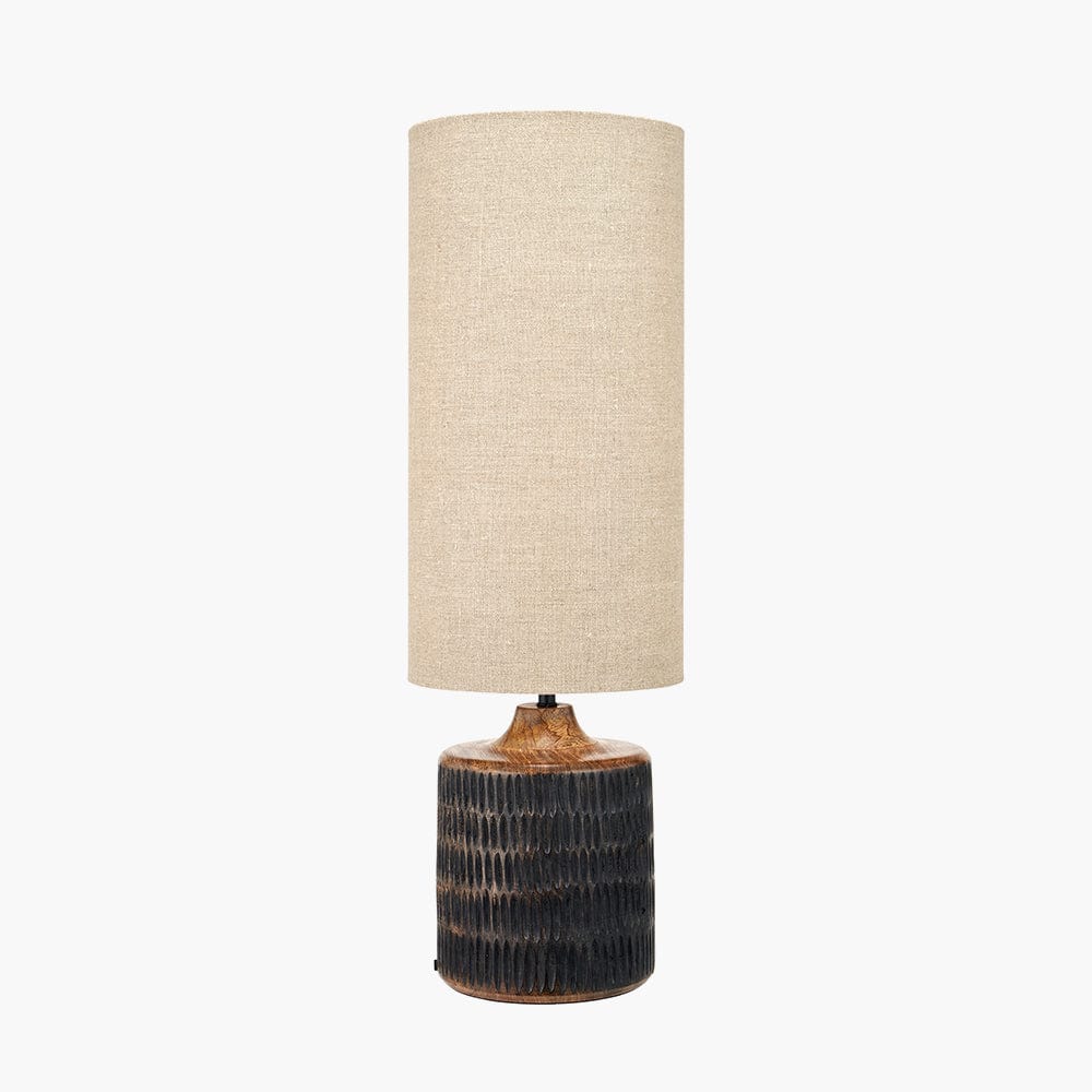 Alaric Antique Black Wash Mango Wood Table Lamp.