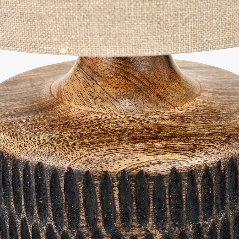 Alaric Antique Black Wash Mango Wood Table Lamp.