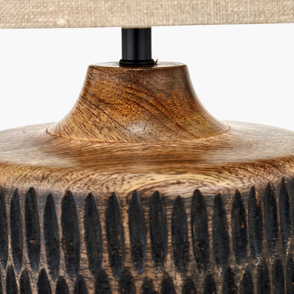 Alaric Antique Black Wash Mango Wood Table Lamp.