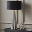 Alejo Black and White Stripe Conical Resin Table Lamp Base with Harry 35cm Black Cotton Mix Cylinder Lampshade.