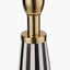 Alejo Black and White Stripe Conical Resin Table Lamp Base with Harry 35cm Black Cotton Mix Cylinder Lampshade.