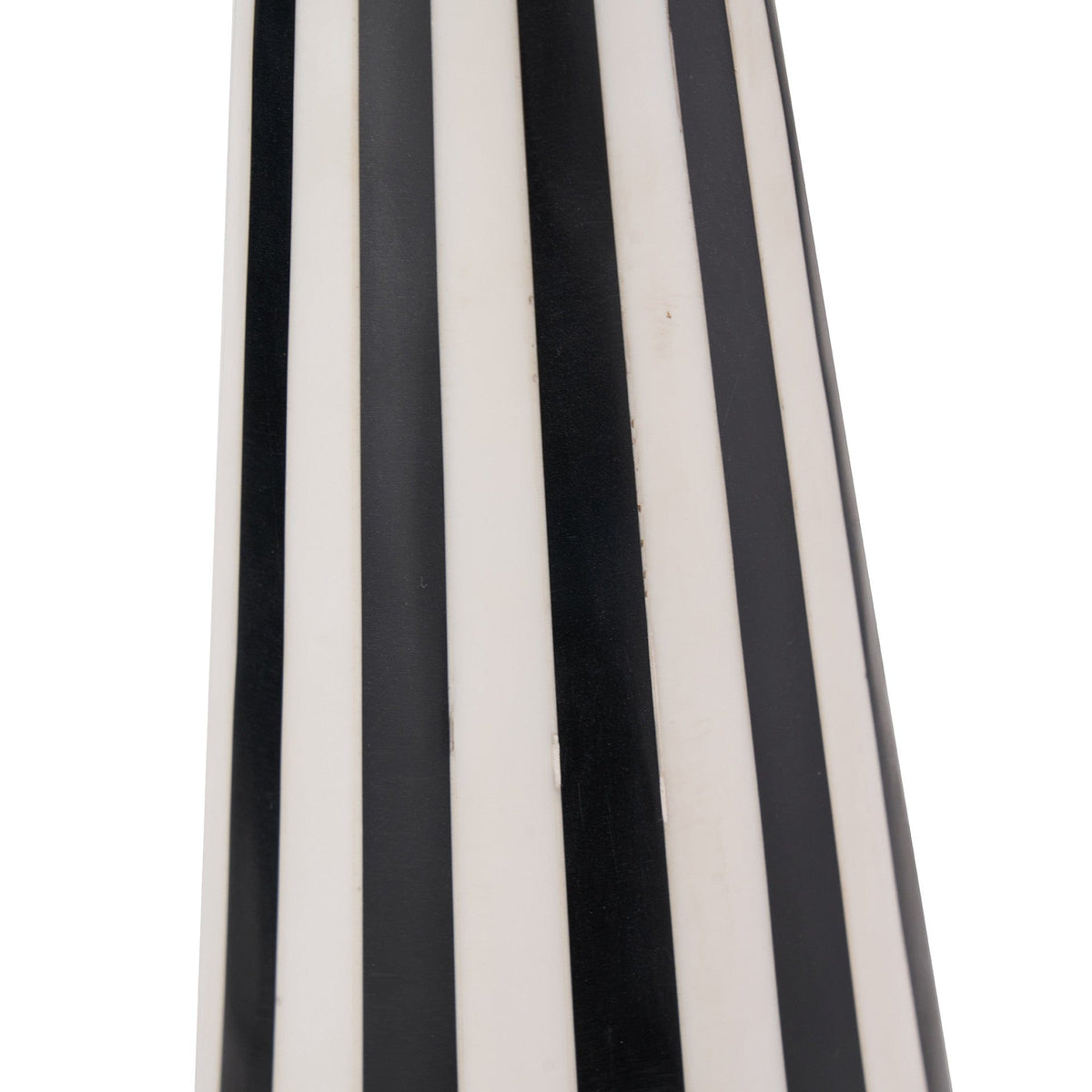 Alejo Black and White Stripe Conical Resin Table Lamp.