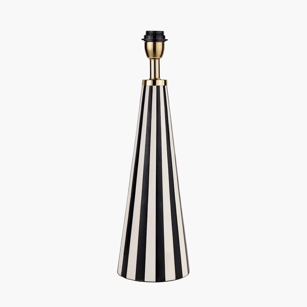 Pacific Lifestyle Lighting Alejo Black and White Stripe Conical Resin Table Lamp | OUTLET House of Isabella UK