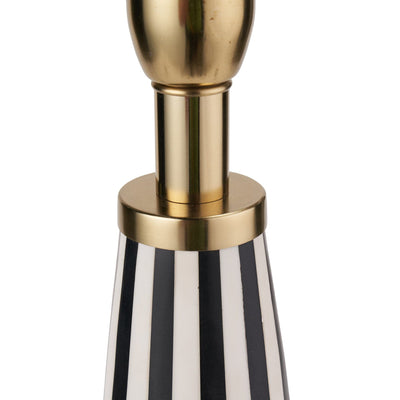 Pacific Lifestyle Lighting Alejo Black and White Stripe Conical Resin Table Lamp | OUTLET House of Isabella UK