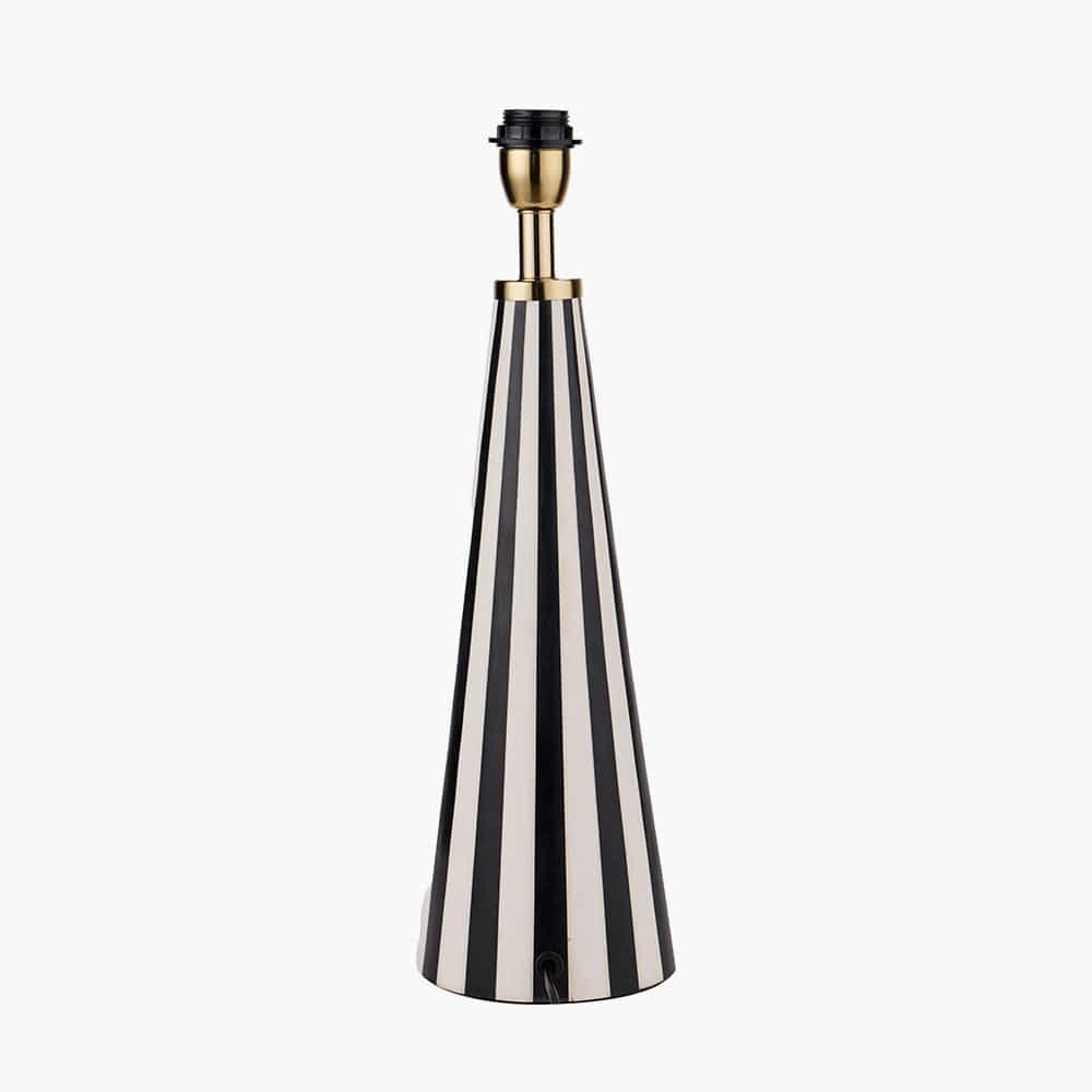 Pacific Lifestyle Lighting Alejo Black and White Stripe Conical Resin Table Lamp | OUTLET House of Isabella UK