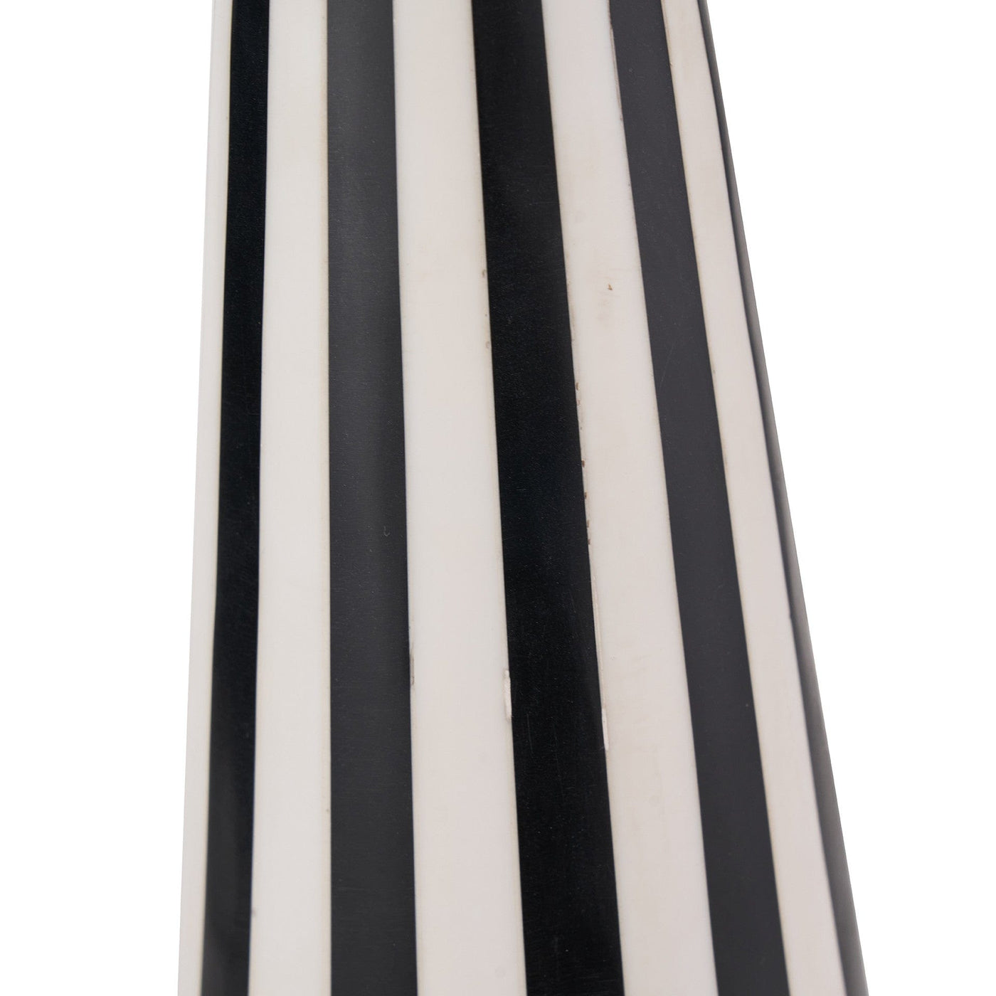 Pacific Lifestyle Lighting Alejo Black and White Stripe Conical Resin Table Lamp | OUTLET House of Isabella UK