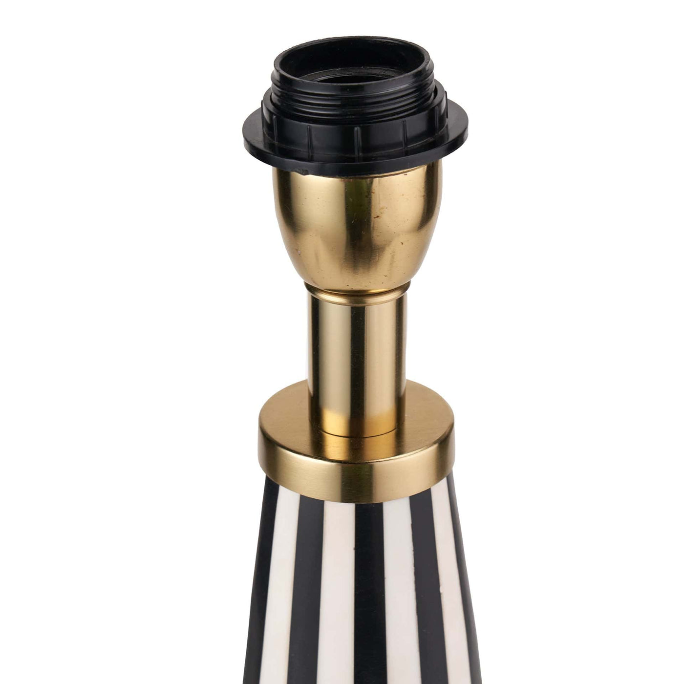 Pacific Lifestyle Lighting Alejo Black and White Stripe Conical Resin Table Lamp | OUTLET House of Isabella UK