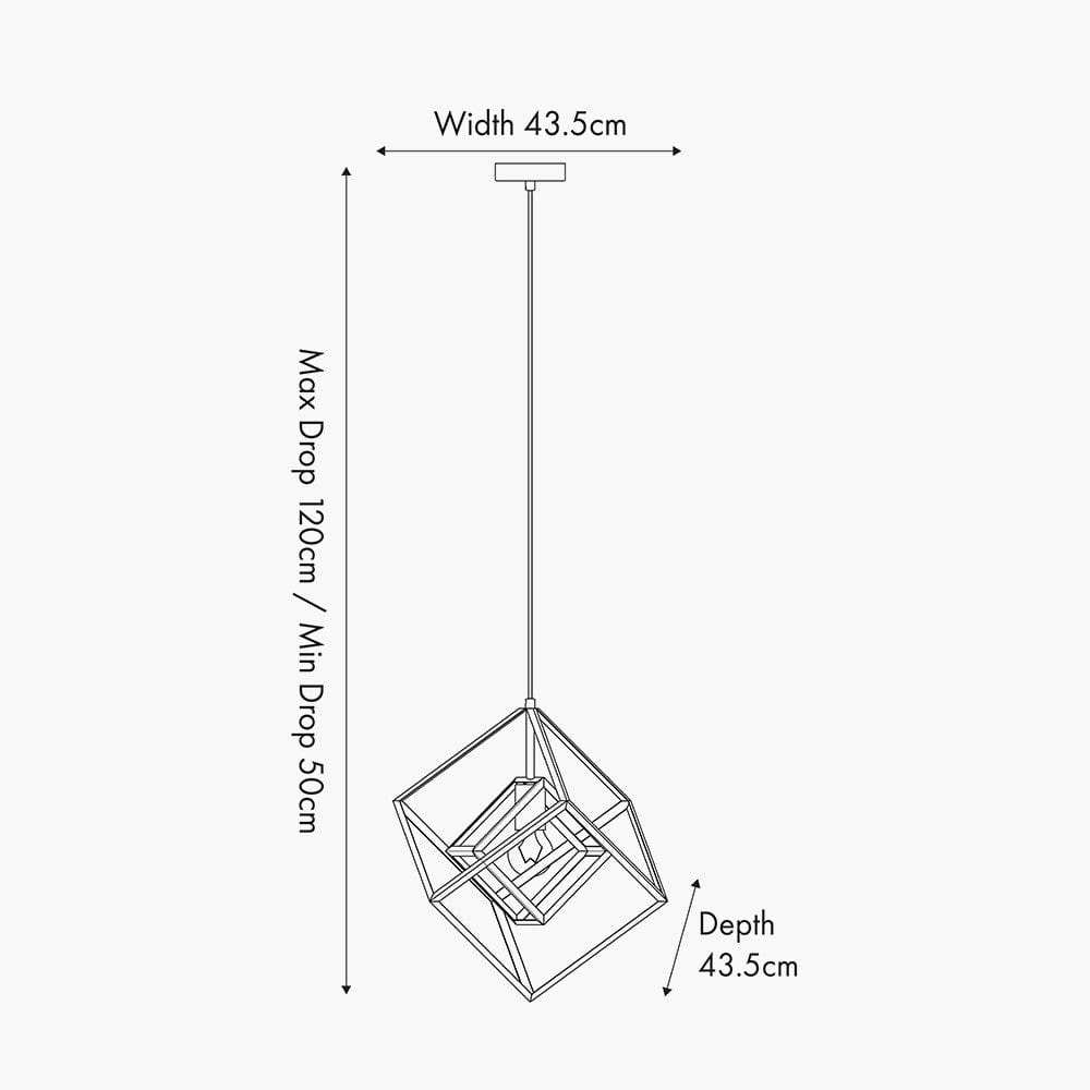 Alessio Shiny Nickel Metal Cube Pendant.