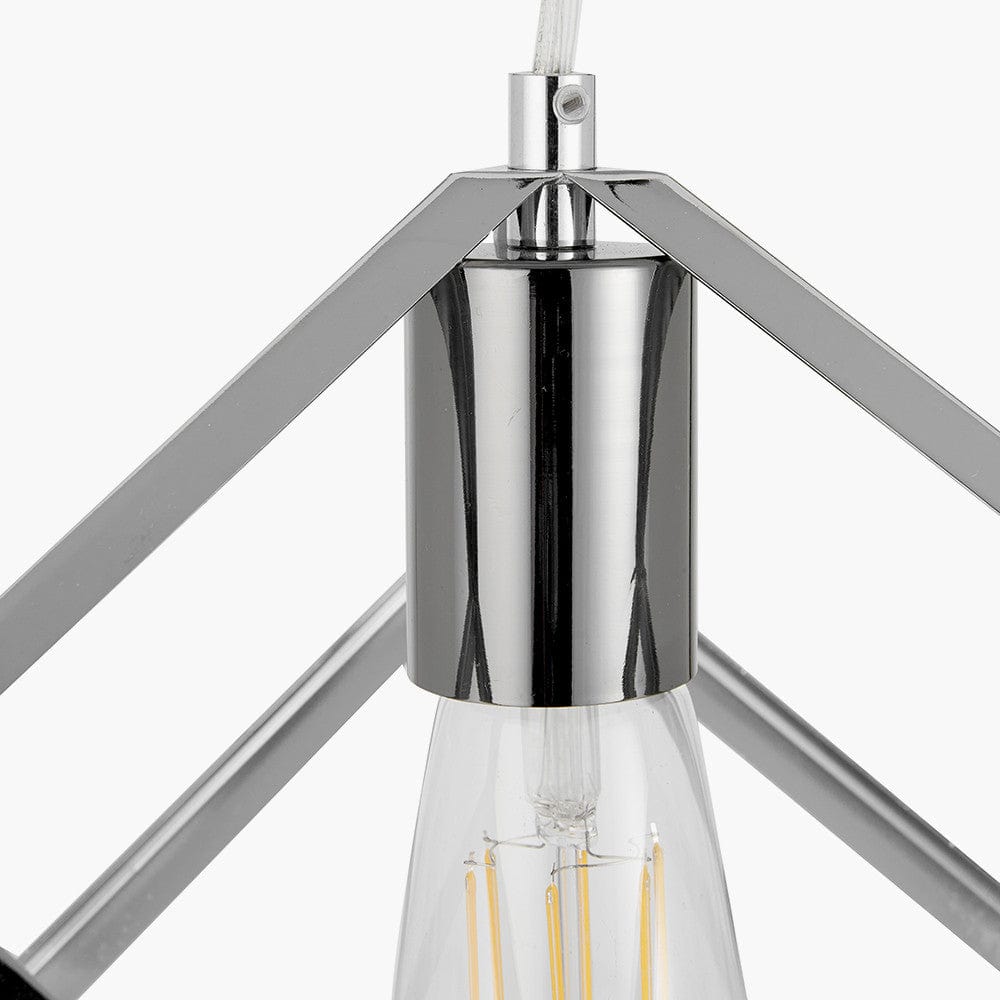 Alessio Shiny Nickel Metal Five Cube Pendant.