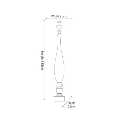 Pacific Lifestyle Lighting Alia Grey Wash Turned Mango Wood Floor Lamp - Base Only House of Isabella UK