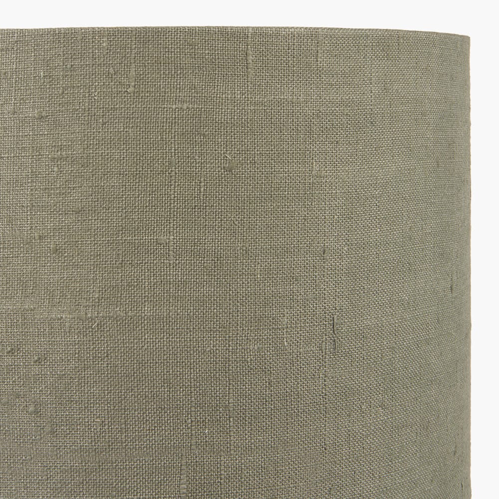 Pacific Lifestyle Lighting Alia Grey Wash Turned Mango Wood Floor Lamp Base with Edward 45cm Pistachio Green Linen Cylinder Lampshade House of Isabella UK