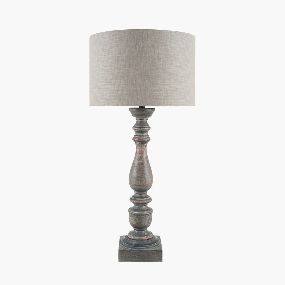 Pacific Lifestyle Lighting Alia Grey Wash Turned Mango Wood Table Lamp - Base Only House of Isabella UK