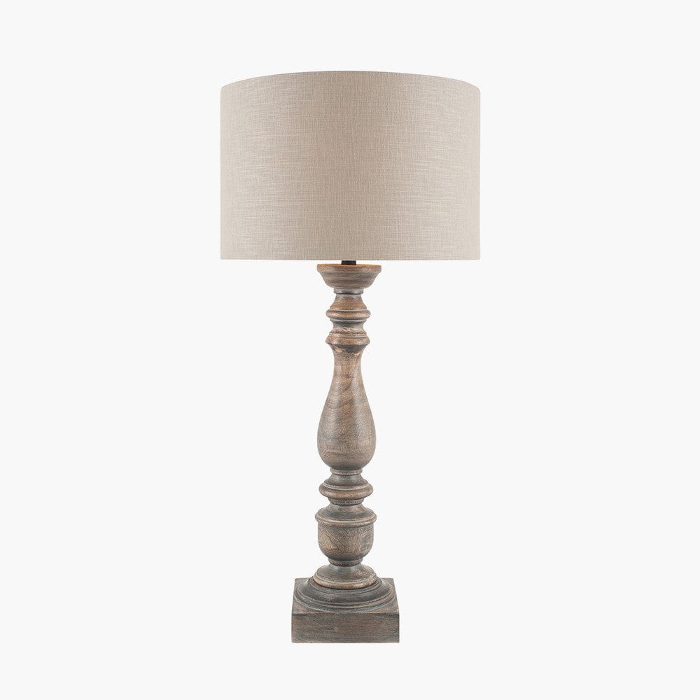 Pacific Lifestyle Lighting Alia Grey Wash Turned Mango Wood Table Lamp - Base Only House of Isabella UK