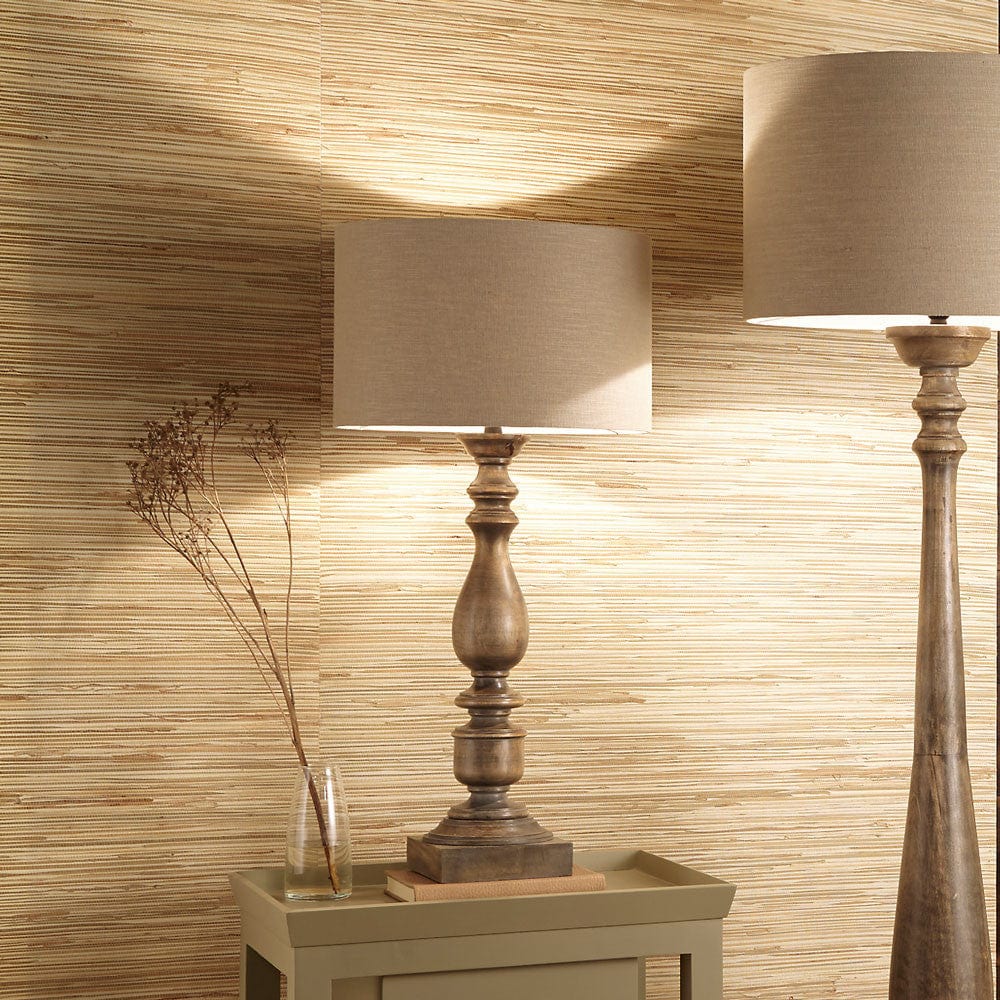 Alia Grey Wash Turned Mango Wood Table Lamp - Base Only.
