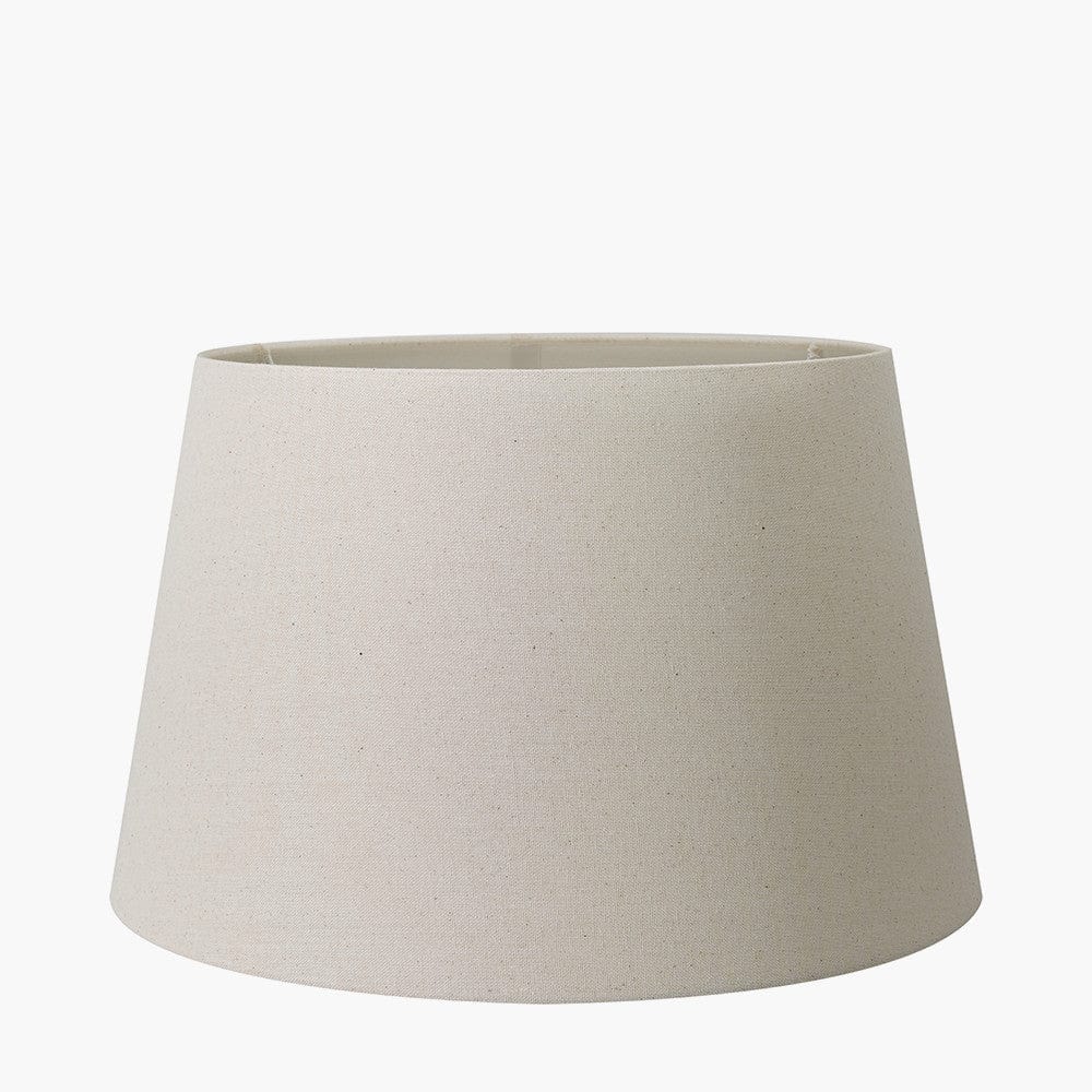 Pacific Lifestyle Lighting Alia Grey Wash Turned Mango Wood Table Lamp Base with Coast 45cm Cream Calico Tapered Lampshade House of Isabella UK