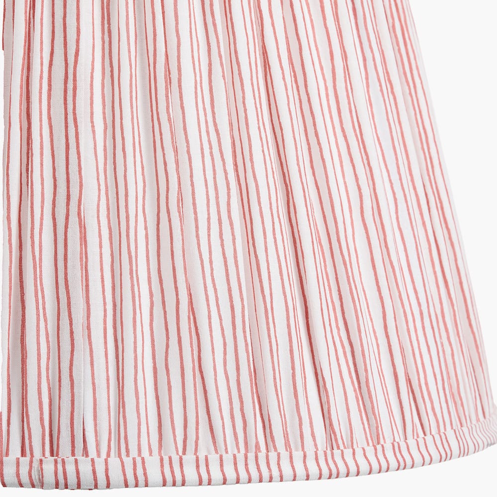 Pacific Lifestyle Lighting Alia Grey Wash Turned Mango Wood Table Lamp Base with Thiago 45cm Cinnamon Stripe Mushroom Pleat Tapered Lampshade House of Isabella UK