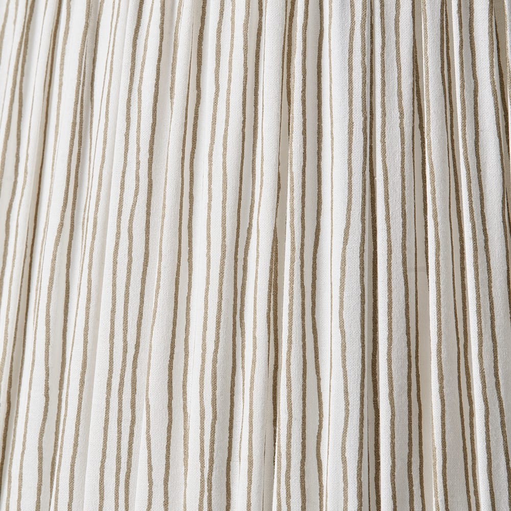 Pacific Lifestyle Lighting Alia Grey Wash Turned Mango Wood Table Lamp Base with Thiago 45cm Natural Stripe Mushroom Pleat Tapered Lampshade House of Isabella UK