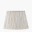 Pacific Lifestyle Lighting Alia Grey Wash Turned Mango Wood Table Lamp Base with Thiago 45cm Natural Stripe Mushroom Pleat Tapered Lampshade House of Isabella UK
