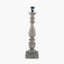 Pacific Lifestyle Lighting Alia Grey Wash Turned Mango Wood Table Lamp Base with Thiago 45cm Ocean Blue Stripe Mushroom Pleat Tapered Lampshade House of Isabella UK