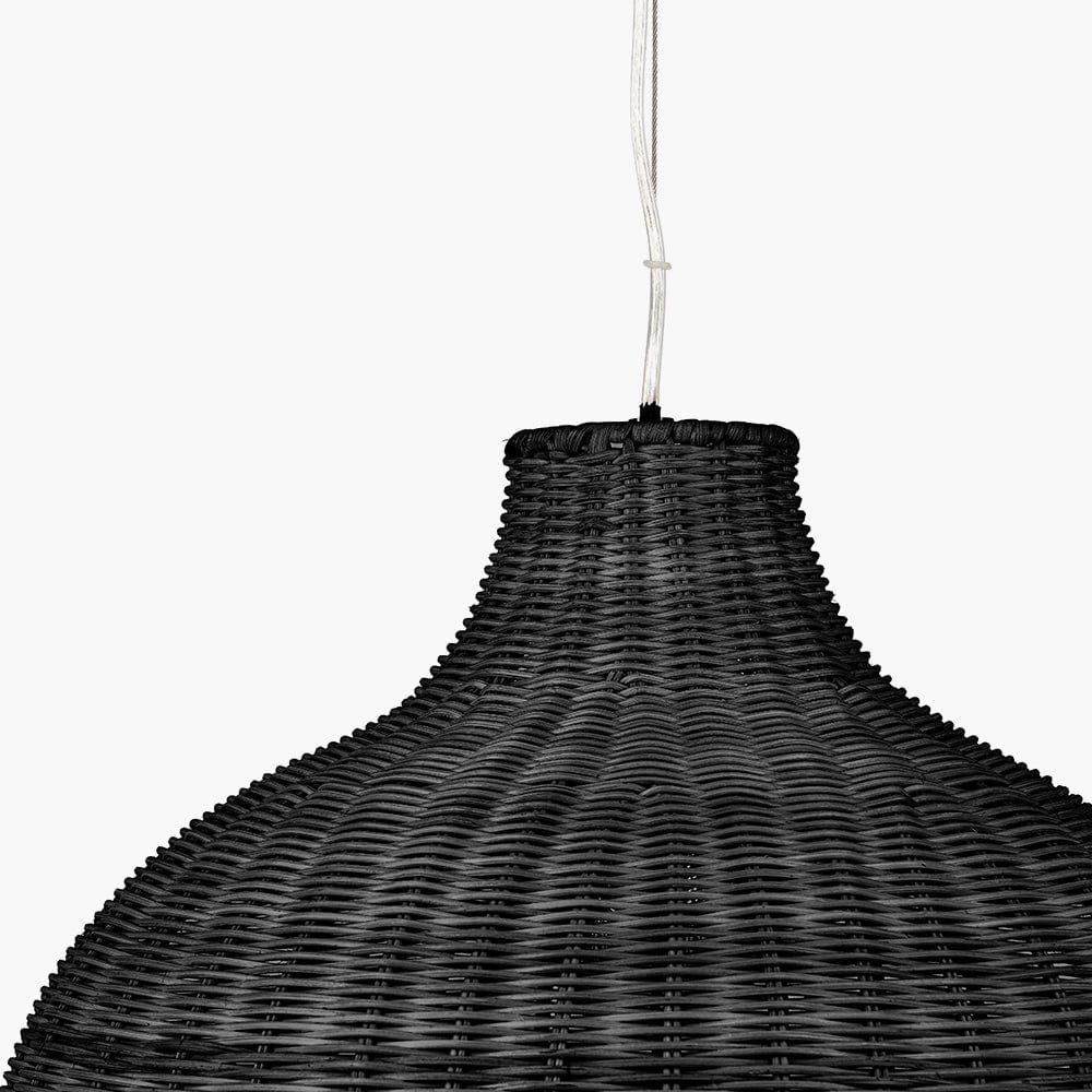 Allona Black Rattan Pendant.