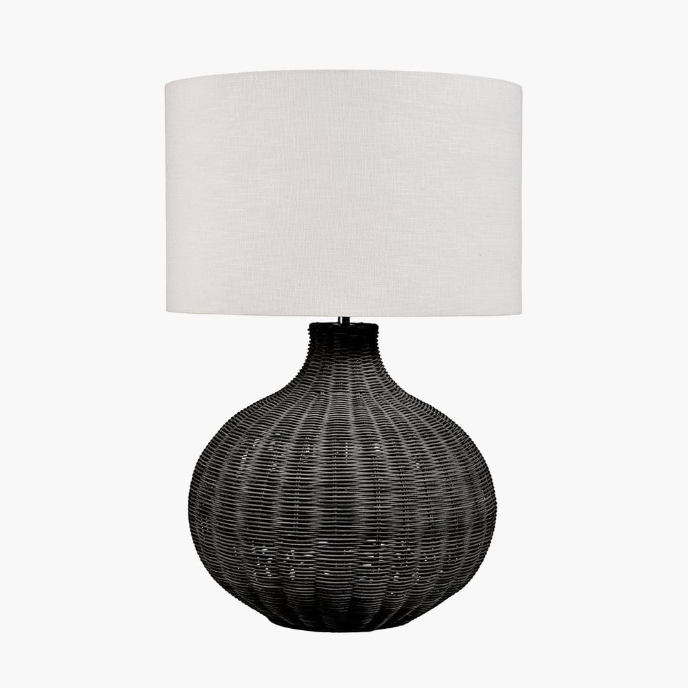 Allona Black Rattan Table Lamp.
