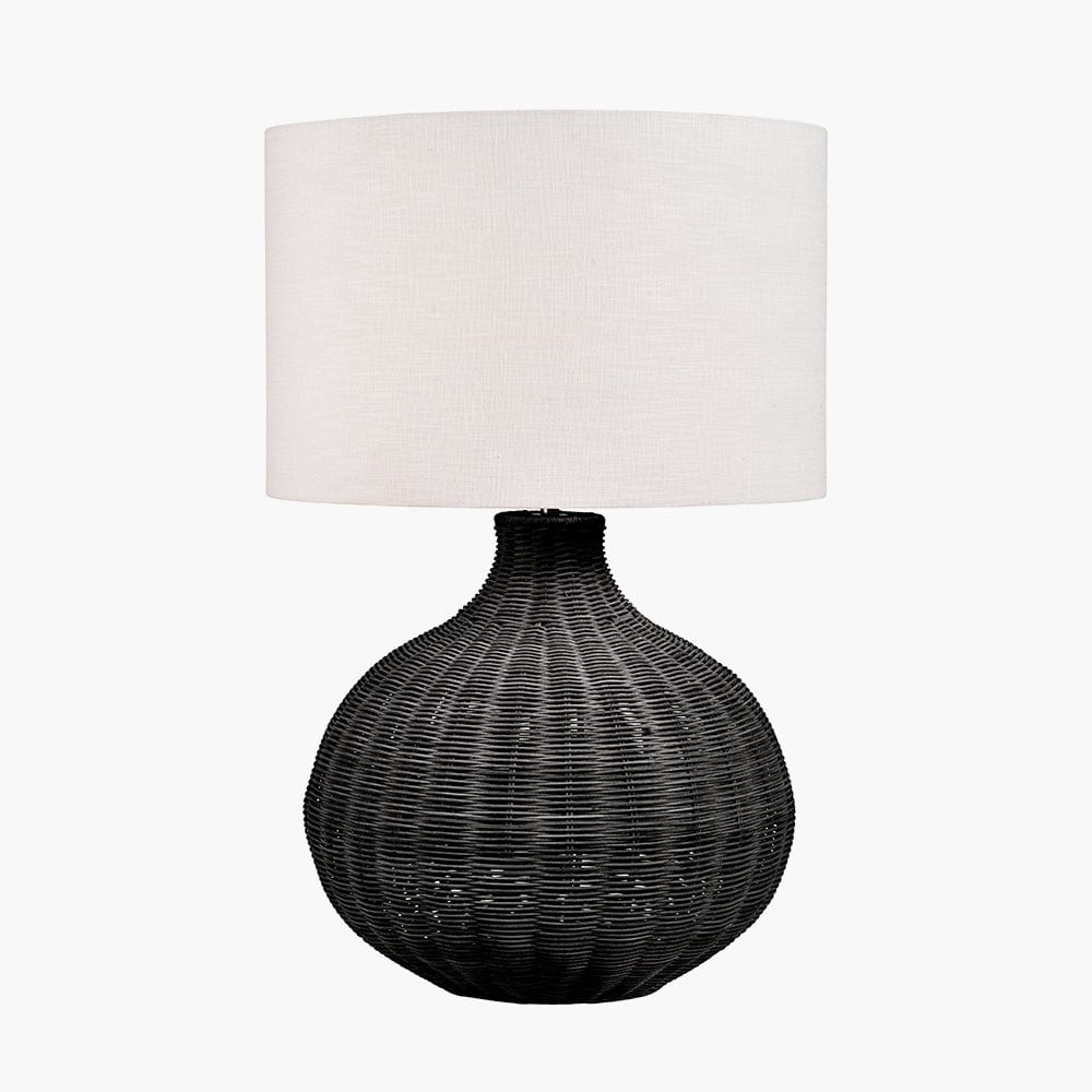 Allona Black Rattan Table Lamp.