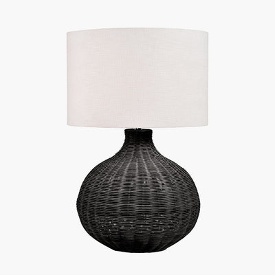 Pacific Lifestyle Lighting Allona Black Rattan Table Lamp House of Isabella UK