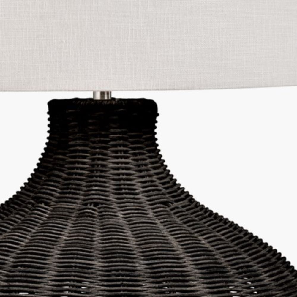 Allona Black Rattan Table Lamp.