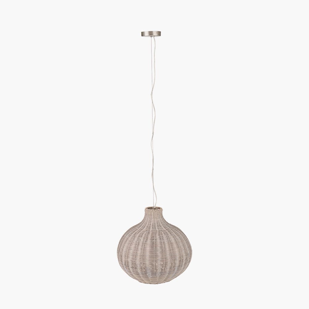 Pacific Lifestyle Lighting Allona Grey Wash Rattan Pendant House of Isabella UK