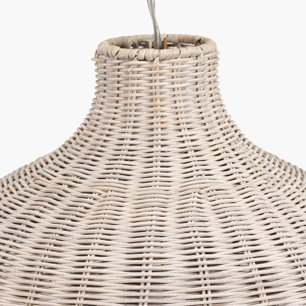 Pacific Lifestyle Lighting Allona Grey Wash Rattan Pendant House of Isabella UK
