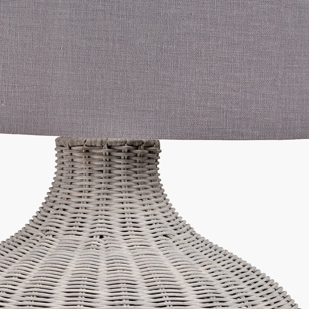 Pacific Lifestyle Lighting Allona Grey Wash Rattan Table Lamp House of Isabella UK