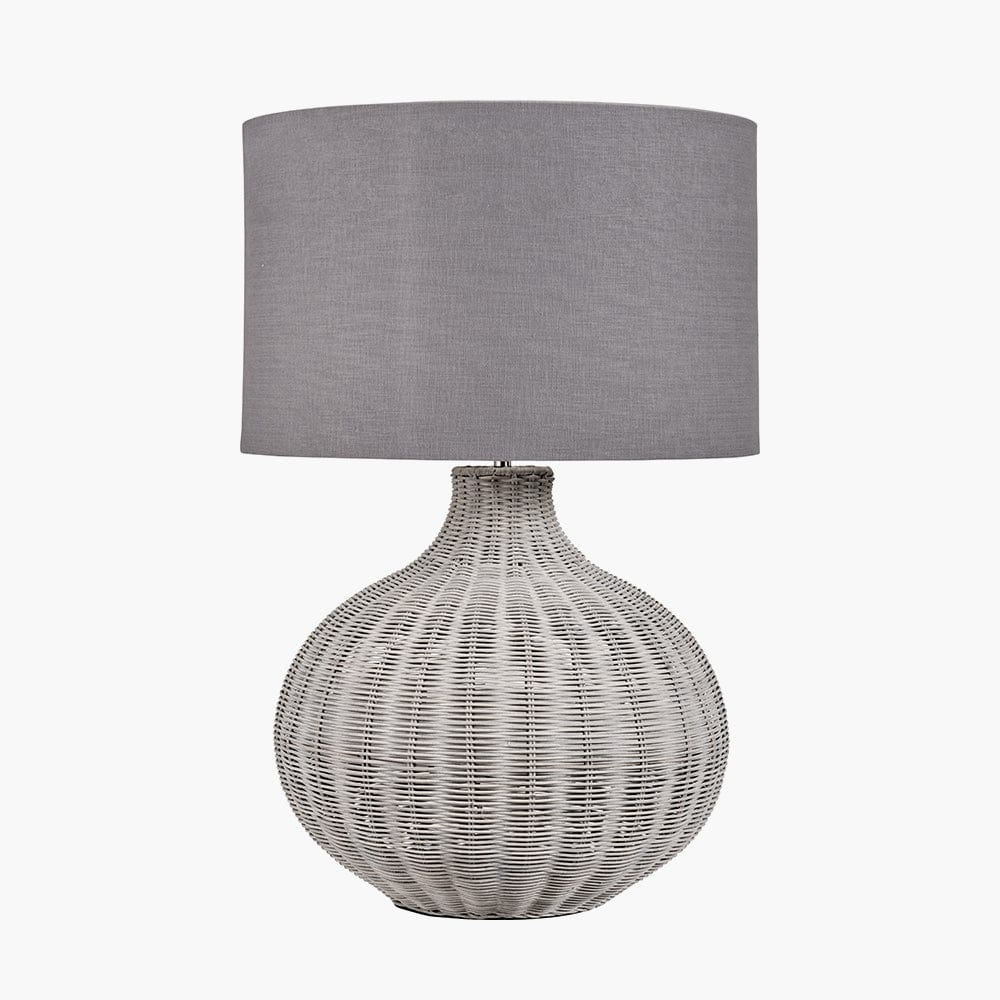 Allona Grey Wash Rattan Table Lamp.