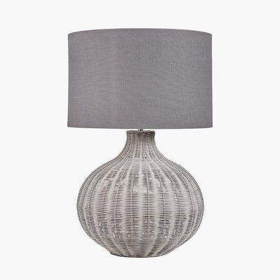 Pacific Lifestyle Lighting Allona Grey Wash Rattan Table Lamp House of Isabella UK