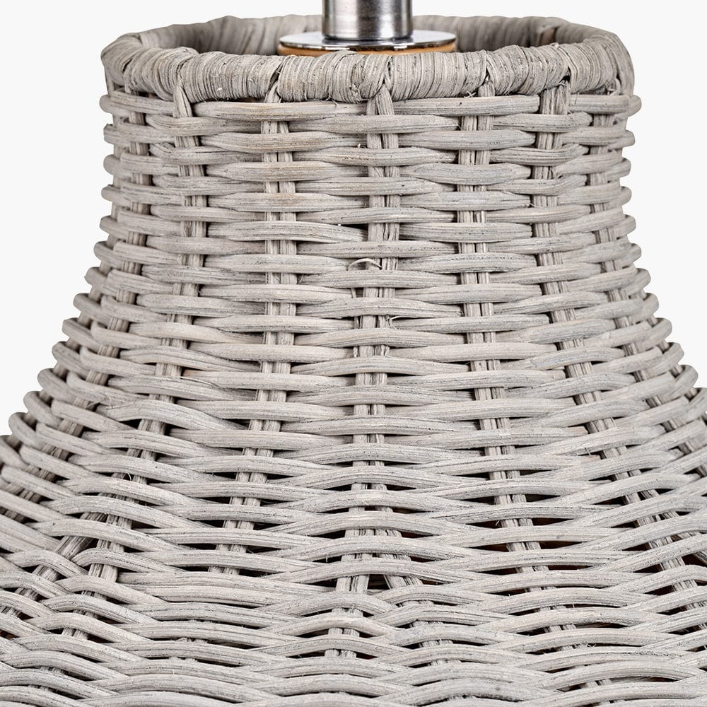 Pacific Lifestyle Lighting Allona Grey Wash Rattan Table Lamp House of Isabella UK