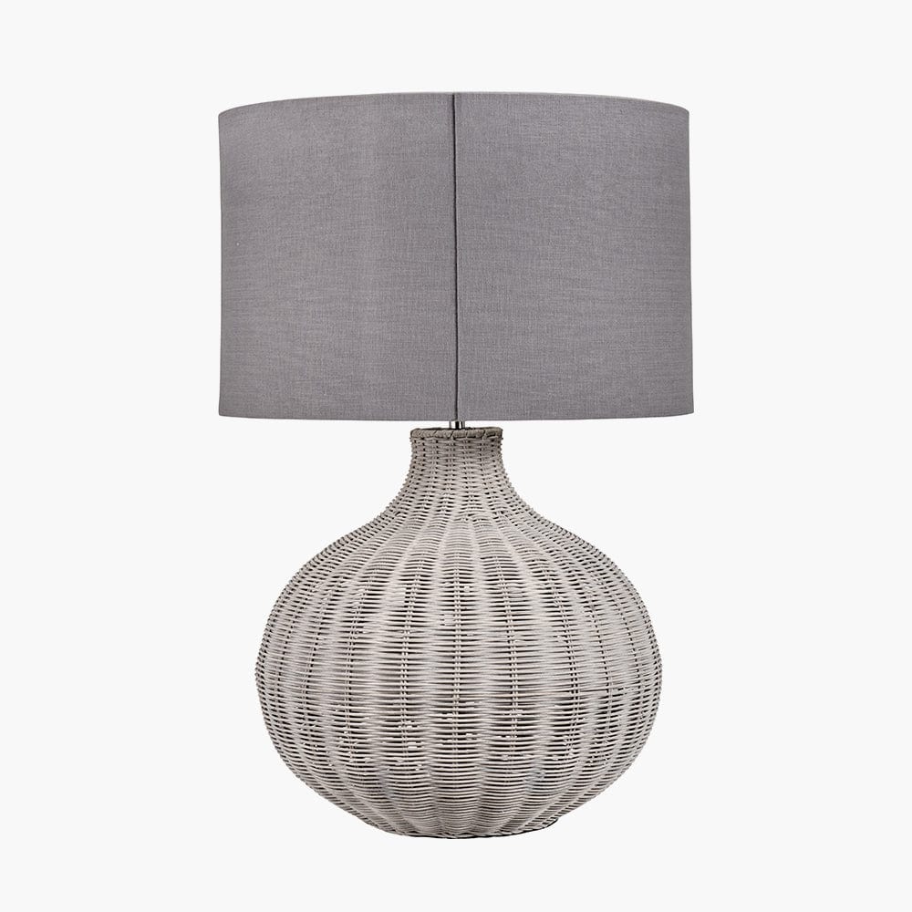 Allona Grey Wash Rattan Table Lamp.