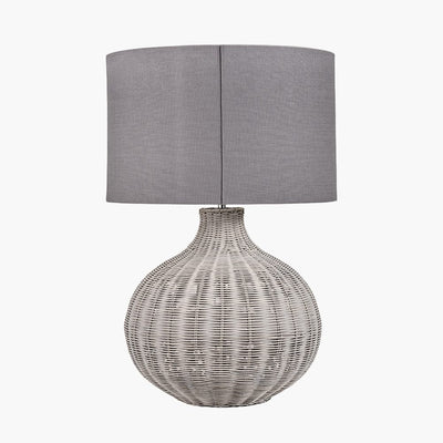 Pacific Lifestyle Lighting Allona Grey Wash Rattan Table Lamp House of Isabella UK