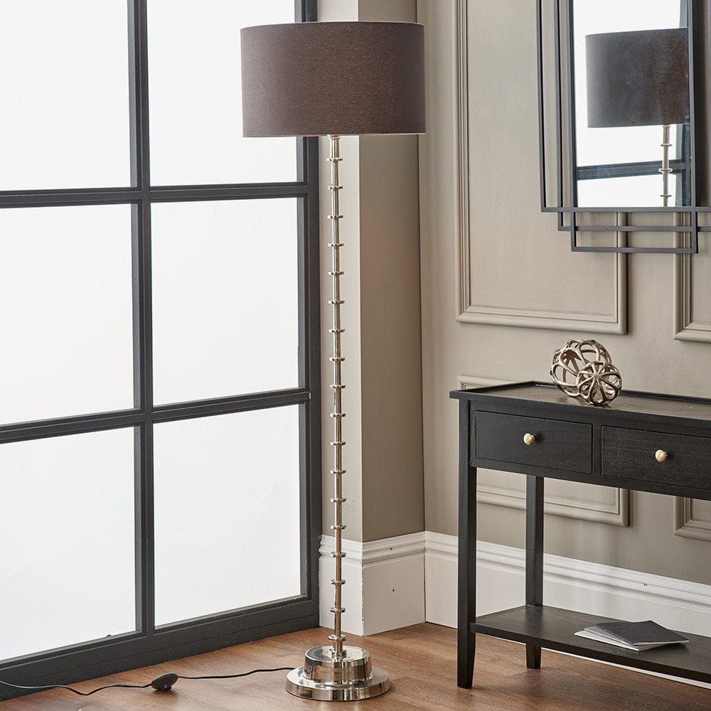 Almas Silver Metal Floor Lamp - Base Only.