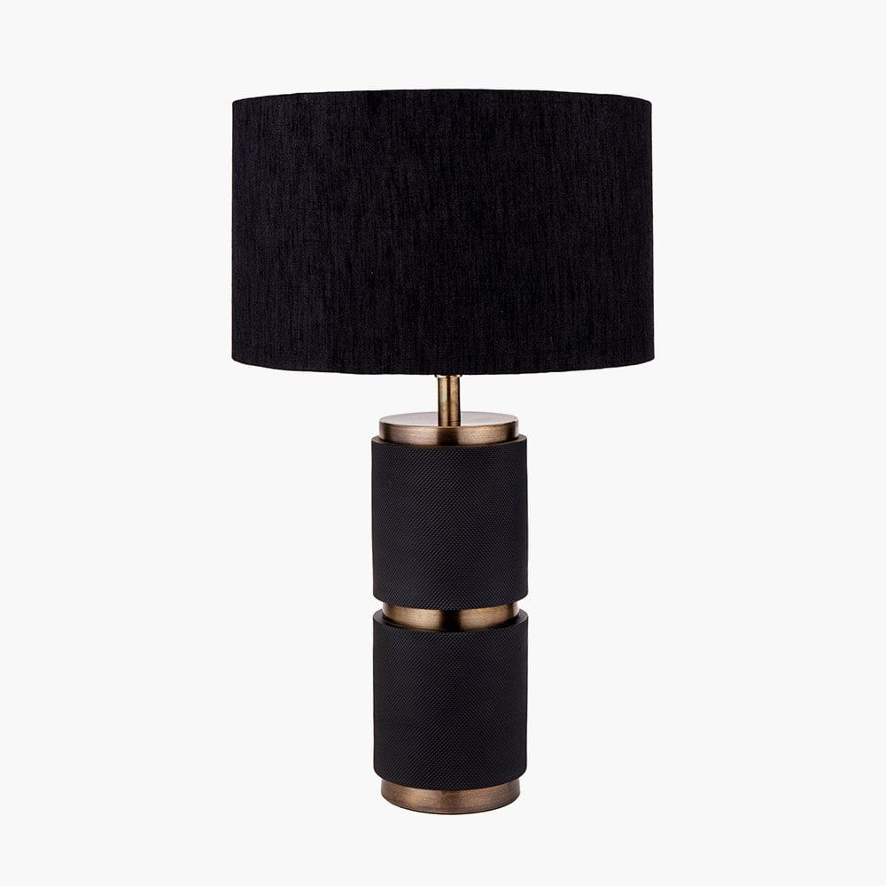 Alnico Black and Brass Metal Textured Table Lamp Base.